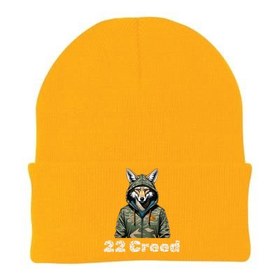 Coyote In Hood 22 Graphic Hunting Knit Cap Winter Beanie