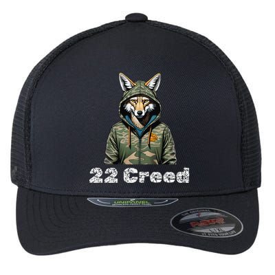 Coyote In Hood 22 Graphic Hunting Flexfit Unipanel Trucker Cap