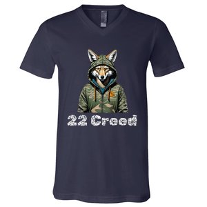 Coyote In Hood 22 Graphic Hunting V-Neck T-Shirt