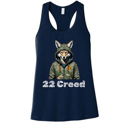 Coyote In Hood 22 Graphic Hunting Women's Racerback Tank