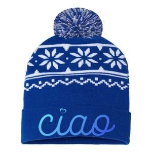 Ciao Italian Hello Goodbye Visit Italy Trip Europe Vacation Cute Gift USA-Made Snowflake Beanie