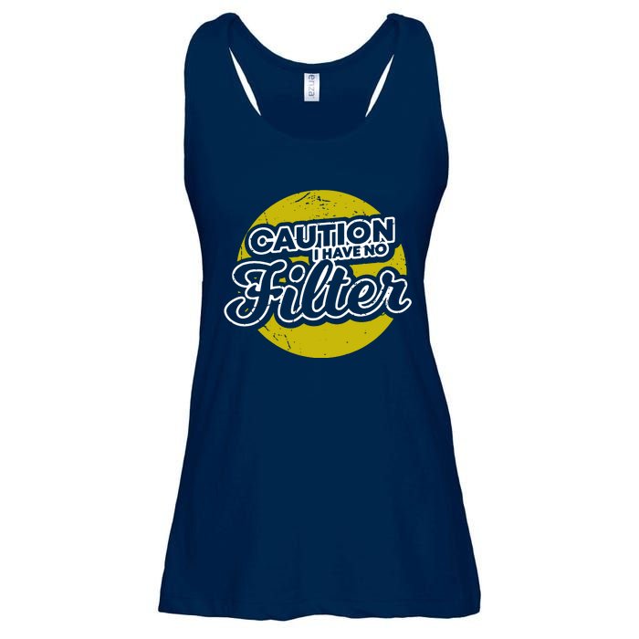 Caution I Have No Filter Ladies Essential Flowy Tank