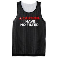 Caution I Have No Filter Mesh Reversible Basketball Jersey Tank