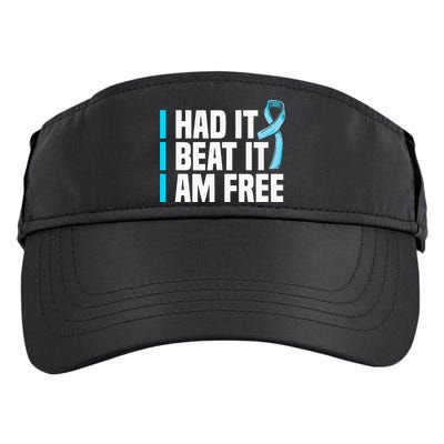 Cancer I Had It I Beat It Im Free Prostate Cancer Survivor Adult Drive Performance Visor
