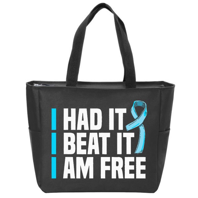 Cancer I Had It I Beat It Im Free Prostate Cancer Survivor Zip Tote Bag