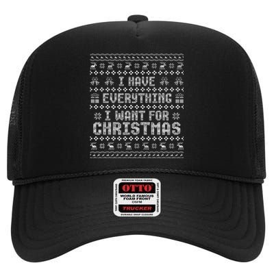 Couples I Have Everything I Want For Christmas  High Crown Mesh Back Trucker Hat