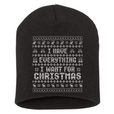 Couples I Have Everything I Want For Christmas  Short Acrylic Beanie