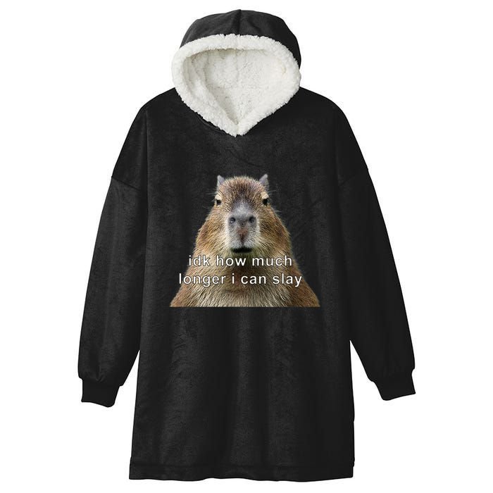 Capybara Idk How Much Longer I Can Slay Hooded Wearable Blanket