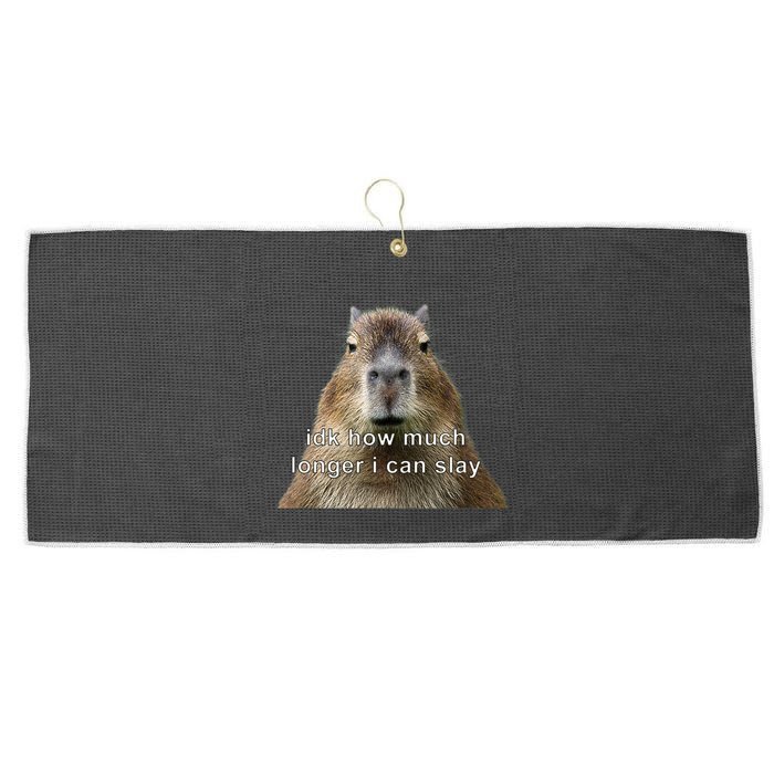 Capybara Idk How Much Longer I Can Slay Large Microfiber Waffle Golf Towel