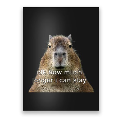 Capybara Idk How Much Longer I Can Slay Poster