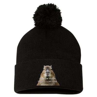 Capybara Idk How Much Longer I Can Slay Pom Pom 12in Knit Beanie