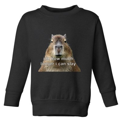 Capybara Idk How Much Longer I Can Slay Toddler Sweatshirt