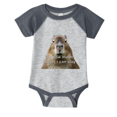 Capybara Idk How Much Longer I Can Slay Infant Baby Jersey Bodysuit