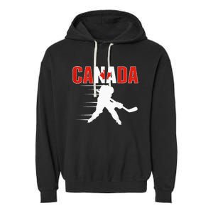 Canada Ice Hockey Lovers Jersey Canadian Hockey Team Fans Garment-Dyed Fleece Hoodie