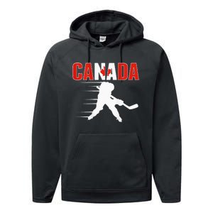 Canada Ice Hockey Lovers Jersey Canadian Hockey Team Fans Performance Fleece Hoodie