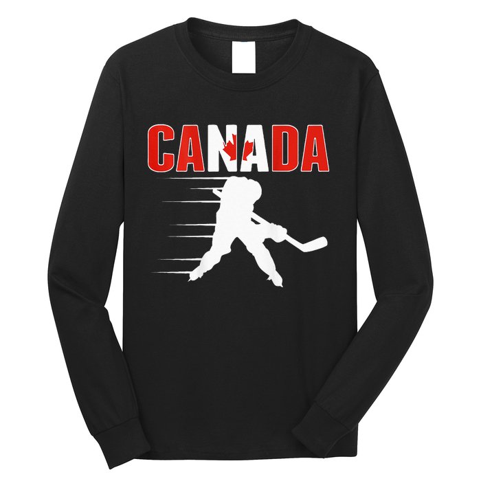 Canada Ice Hockey Lovers Jersey Canadian Hockey Team Fans Long Sleeve Shirt