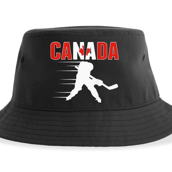 Canada Ice Hockey Lovers Jersey Canadian Hockey Team Fans Sustainable Bucket Hat