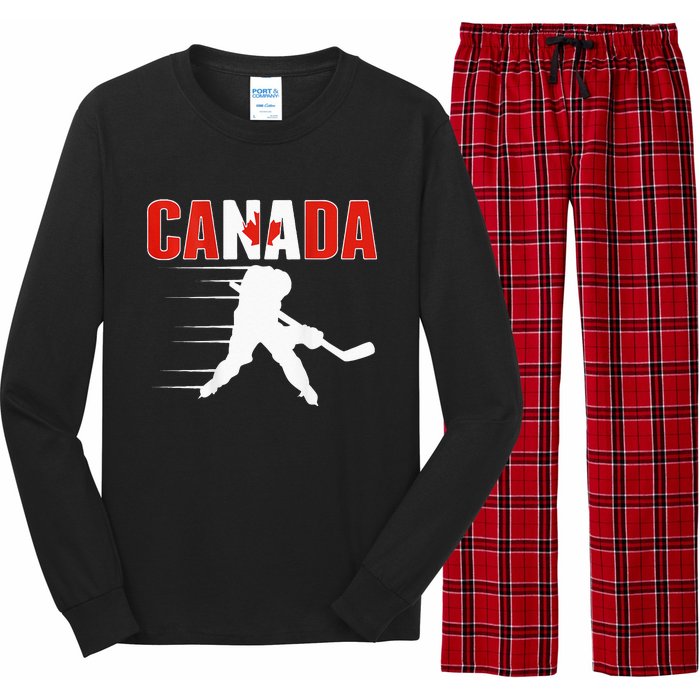 Canada Ice Hockey Lovers Jersey Canadian Hockey Team Fans Long Sleeve Pajama Set