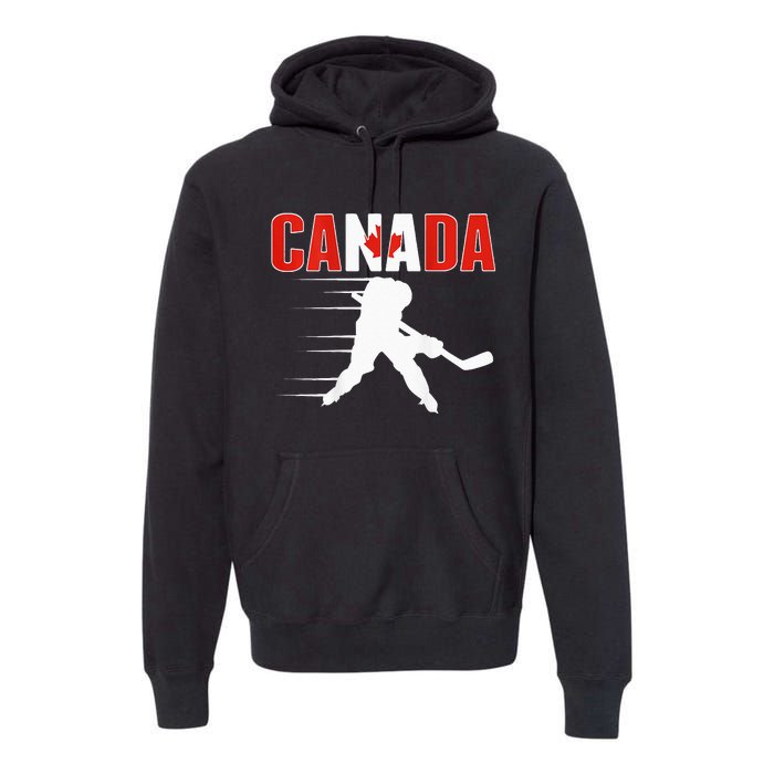 Canada Ice Hockey Lovers Jersey Canadian Hockey Team Fans Premium Hoodie