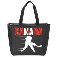 Canada Ice Hockey Lovers Jersey Canadian Hockey Team Fans Zip Tote Bag