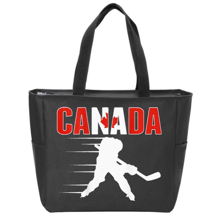 Canada Ice Hockey Lovers Jersey Canadian Hockey Team Fans Zip Tote Bag