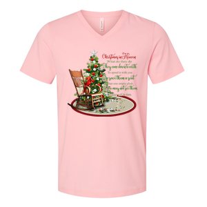 Christmas In Heaven Christmas Tree Chrisitan V-Neck T-Shirt