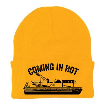 Coming In Hot Pontoon Captain Lake Sailor Fishing Boating Gift Knit Cap Winter Beanie