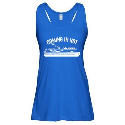 Coming In Hot Pontoon Captain Lake Sailor Fishing Boating Gift Ladies Essential Flowy Tank