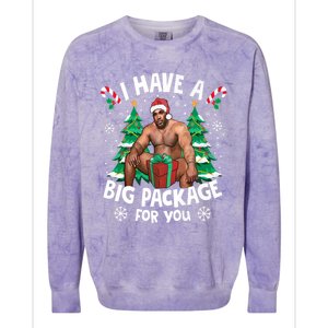 Christmas I Have A Big Package For You Naughty Big Black Guy Colorblast Crewneck Sweatshirt