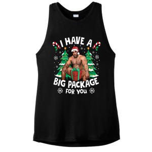 Christmas I Have A Big Package For You Naughty Big Black Guy Ladies PosiCharge Tri-Blend Wicking Tank