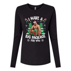 Christmas I Have A Big Package For You Naughty Big Black Guy Womens Cotton Relaxed Long Sleeve T-Shirt