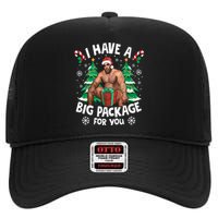 Christmas I Have A Big Package For You Naughty Big Black Guy High Crown Mesh Back Trucker Hat