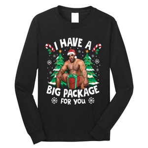 Christmas I Have A Big Package For You Naughty Big Black Guy Long Sleeve Shirt