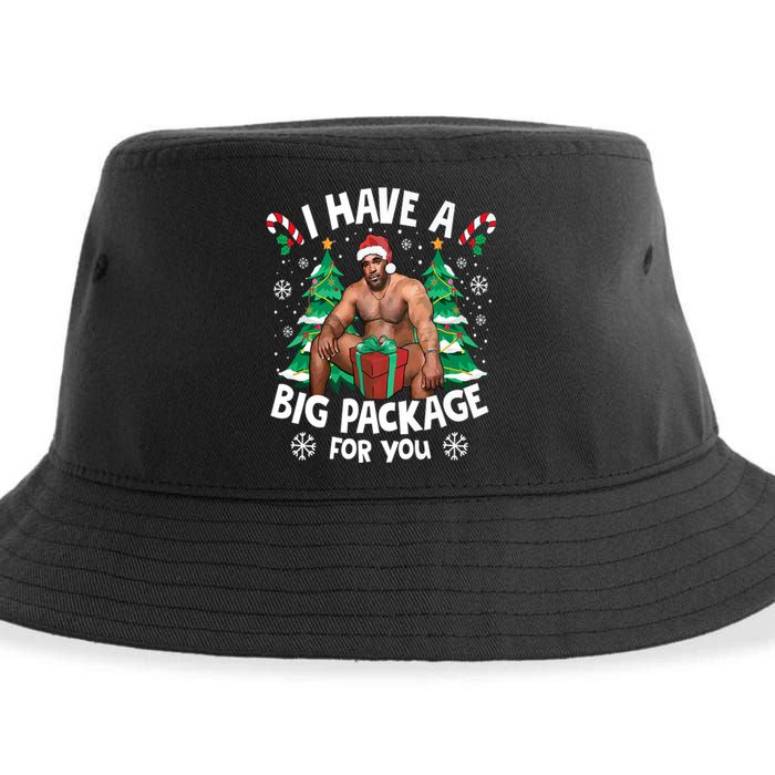 Christmas I Have A Big Package For You Naughty Big Black Guy Sustainable Bucket Hat