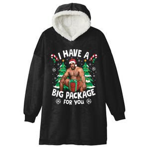 Christmas I Have A Big Package For You Naughty Big Black Guy Hooded Wearable Blanket