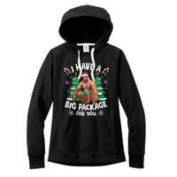 Christmas I Have A Big Package For You Naughty Big Black Guy Women's Fleece Hoodie