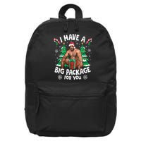 Christmas I Have A Big Package For You Naughty Big Black Guy 16 in Basic Backpack