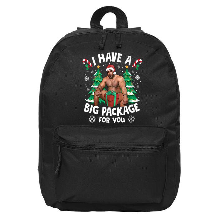 Christmas I Have A Big Package For You Naughty Big Black Guy 16 in Basic Backpack