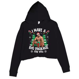 Christmas I Have A Big Package For You Naughty Big Black Guy Crop Fleece Hoodie