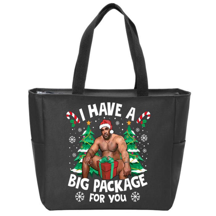 Christmas I Have A Big Package For You Naughty Big Black Guy Zip Tote Bag