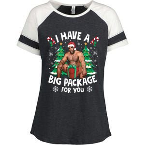 Christmas I Have A Big Package For You Naughty Big Black Guy Enza Ladies Jersey Colorblock Tee