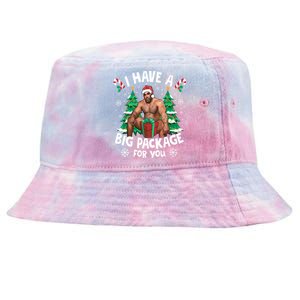 Christmas I Have A Big Package For You Naughty Big Black Guy Tie-Dyed Bucket Hat