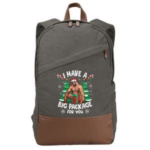 Christmas I Have A Big Package For You Naughty Big Black Guy Cotton Canvas Backpack