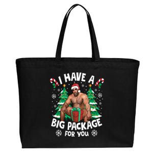 Christmas I Have A Big Package For You Naughty Big Black Guy Cotton Canvas Jumbo Tote