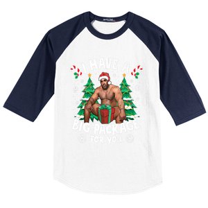 Christmas I Have A Big Package For You Naughty Big Black Guy Baseball Sleeve Shirt