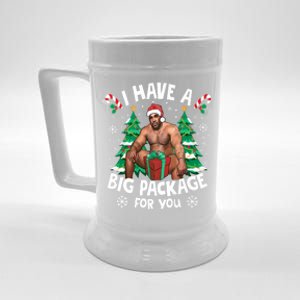 Christmas I Have A Big Package For You Naughty Big Black Guy Beer Stein