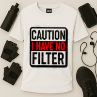 Caution I Have No Filter Warning Sign Performance Shirt
