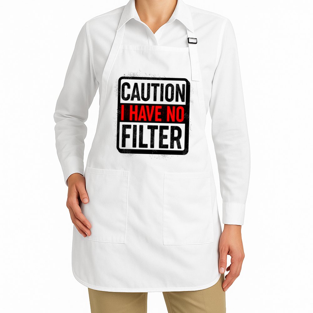 Caution I Have No Filter Warning Sign Apron