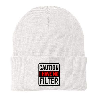 Caution I Have No Filter Warning Sign Beanie