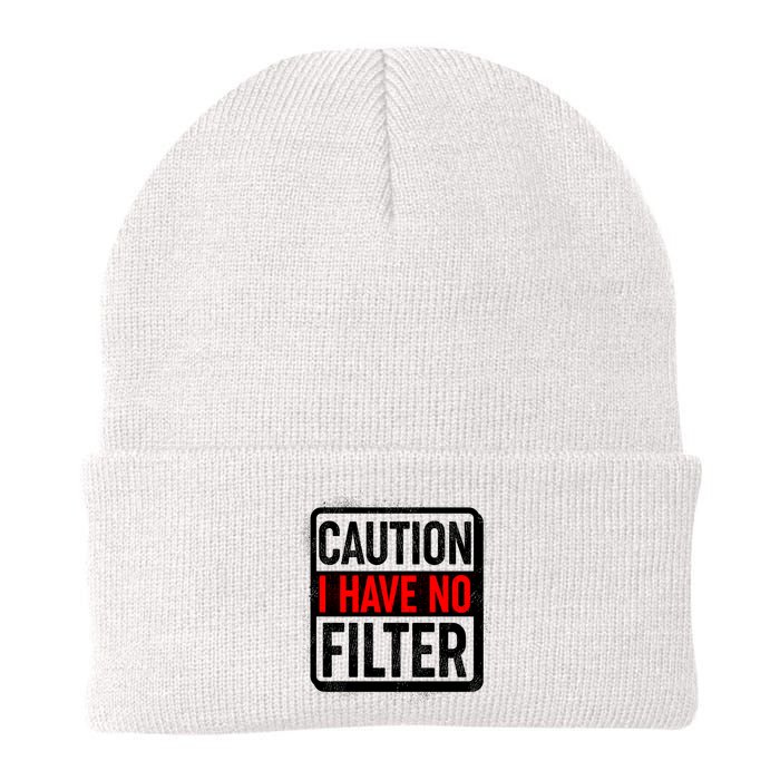 Caution I Have No Filter Warning Sign Beanie